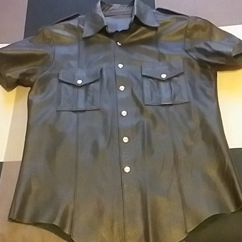 Leather uniform shirt